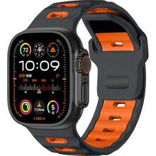 Color Blocking Sport Band Compatible With Apple Watch Ultra Men Women 49mm 46mm 45mm 44mm 42mm 41mm 40mm 38mm, Soft Silicone Strap Solo Loop Wrist Bands Compatible With IWatch Series 10 9 Ultra 2 SE 8 7 6 5 4 3 2 1