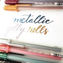 Gelly Roll Metallic Gel Pens - Pens For Scrapbook, Journals Or Drawing - Art Gifts, Holiday Gifts & DIY Projects - Colored Metallic Ink - Medium Line - 10 Pack,10405756 - 乾枯玫瑰色 - 查看 9