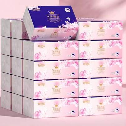 1 Pak/4 Pak/8 Pak Tisu Wajah Ultra Tebal - Tisu Lembut Premium yang Menyerap dengan Desain Bunga Sakura Merah Muda yang Elegan, Cocok untuk Rumah, Perjalanan, Restoran, Hotel, Mobil - Perlengkapan Kamar Mandi Hotel, Desain Indah, Tisu Kertas Berkualitas Tinggi untuk Hari Valentine, Hari Ibu, Natal, Pernikahan, Pesta Ulang Tahun