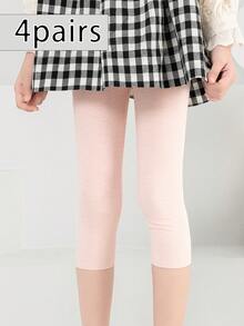 1 quần legging ngắn in họa tiết sọc dọc màu trơn cho trẻ em - Nhiều màu - Xem 45