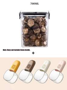 1 lọ đựng kín 460ML-1800ML, hộp đựng thực phẩm gia đình, hộp đựng hạt, ngũ cốc và đồ ăn nhẹ cho nhà bếp, tủ lạnh - Trong sáng - Xem 21