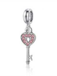 9 件优雅时尚心形、星星、钥匙、爱情锁串珠吊坠 DIY 装饰手链、项链、耳环、珠子、吊坠、饰品、创意配饰