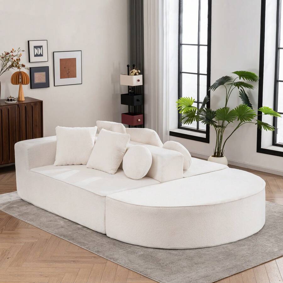 Vollkomprimiertes knochenloses Sofa – Modernes modulares Wolkensofa für Wohnzimmer & Schlafzimmer | Segmentiertes Design, bequemer Chenille-Stoff, hautfreundlich, keine Montage erforderlich | Schlankes Design, platzsparend, XXL-Komfort, Sofalandschaft, Premium-Sofas