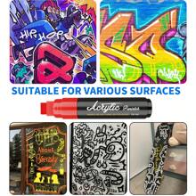 1pc 15mm Wide Tip Permanent Marker Pen, Waterproof & Fade Resistant, Suitable For Rock, Wood, Glass, Tire, Canvas, Ceramic, Fabric, Graffiti, Touch Up Paint, Large Capacity Craft Marker Pen,For School Supplies,Back To School