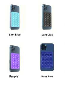 Nouvelle marque Ventouse en silicone, support de téléphone à ventouse carré à simple face, support de boîtier de téléphone adhésif, accessoires de téléphone en silicone pour iPhone et Android, support de téléphone mains libres, jouet à trépigner, miroir, support de téléphone de douche, vidéo vibrante et selfie, étui de chargeur universel à ventouse