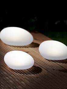 2 viên đá Polyresin năng lượng mặt trời phát sáng - Đèn trang trí lối đi tự sạc cho vườn thiền & bãi cỏ, đèn cảnh quan chống chịu thời tiết - Nhiều màu - Xem 6