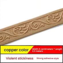 1/2/3pcs Self-Adhesive Foam Baseboard Trim, Waterproof Anti-Collision Wall Corner Decor, 3D Foam Decorative Skirting Baseboards For Living Room