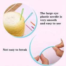 50 szt. plastikowych igieł do szycia ręcznego, igły do włóczki, duże oczka do cerowania, do robienia na drutach, haftu gobelinowego i nawlekania wełny, 7 cm z pudełkiem
