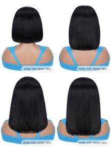 Tóc giả Bob 13x4, tóc giả ren phía trước dành cho nữ, mật độ 180%, tóc giả ngắn kiểu Bob, đường chân tóc đã được tỉa sẵn, màu tự nhiên. - màu đen - Xem 8