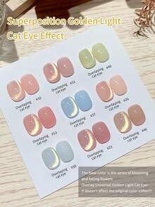 annies Sparkling Without Background Golden Cat Eye Magnetic Gel Polish Soak Off UV LED Plain Water Golden Glass Bead Cat Eye Nail Salon DIY 10ml/1pc - 彩色 - 查看 3
