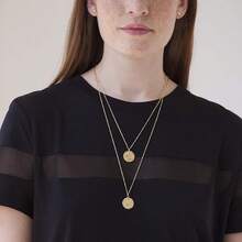 Zodiac Coin Embossed Choker Necklace Disc 12 Astrology Horoscope 14K Gold Plated Round Pendant Personalized Necklace Women Men - L 摩羯座(12月22日-1月19日) - 查看 7