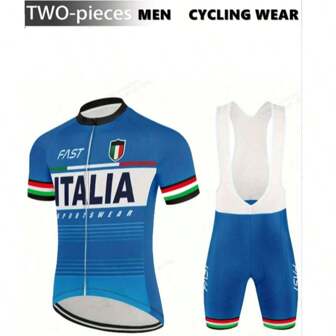 3D Printed Italia Pattern Men's Cycling Jersey Set Bicycle Bib Short Set Sports Clothing Apparel Quick Dry Breathable Reflective Stripe 3 Rear Pockets