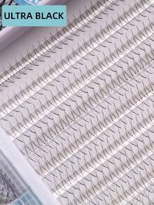 800PCS 20 Rows XXL Tray 2D Promade Volume Fans Lashes Trays Pestañas 0.10mm Thickness C D Curl 8-15mm Mix Natural Long Super Soft Handmade Fans Lashes Extensions Mega Tray Ultra Dark Pointy Thin Base Imported Korean PBT Fiber For Professional Beauty Festive Christmas - màu đen - Xem 10