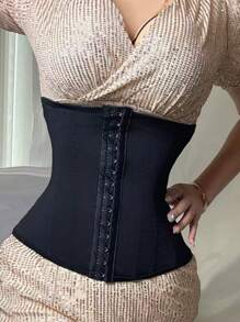 1 件女士健身训练舞蹈瑜伽塑身衣，黑色运动腰部训练器，腰部和臀部训练器，瘦身腰带，透气网眼面料 - 黑色 - 查看 2