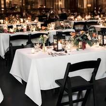 8 Packs White Table Cloth Rectangle 60x102 Inch For 6 Foot Rectangle Tables, Wrle Resistant Polyester Fabric Tablecloth Washable Rectangular Table Covers For Dining Wedding Party Buffet - 白色+++8+件裝+-+60+x+102+英寸 - 查看 3