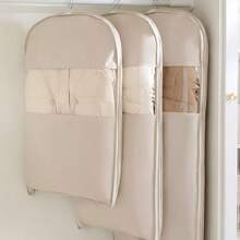 2025 Hot Selling Garment Dust Cover: Thickened Matte Anti-Moisture Anti-Mold Garment Bag | Detachable Widened Non-Slip Hanger (Fits 130cm Long Down Jacket/Cashmere Coat), Christmas Seasonal Storage Savior | Wardrobe Expansion Transparent Window Design, Dust-Proof Anti-Oxidation Garment Bag, Comes With Spare Hanger Hook + Upgraded Red & Gold Color