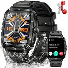 EIGIIS Smartwatch militar para hombre (contesta y realiza llamadas), resistente al agua hasta 5 ATM, reloj táctico robusto, pantalla HD de 1,96 pulgadas, monitor de ritmo cardíaco y sueño, más de 100 modos deportivos, monitor de actividad física, compatible con Android e iOS.