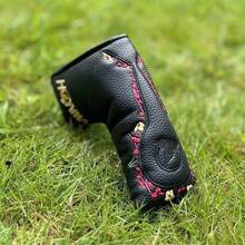 Golf Club Cover Personalized Rod Head Protective Sleeve Head Covers Golf PU Material Black And White - Multicolor - View 5
