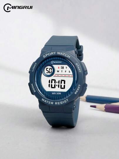 MINGRUI 青少年时尚糖果色运动手表，30米防水，游泳，夜光闹钟计时，防震，儿童手表