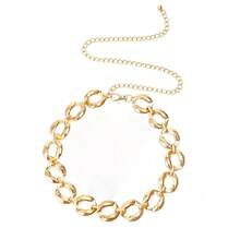 大码波西米亚复古花卉腰链 - 金色 - 查看 2