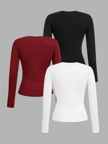 Women Tops - Black White Wine - View 2