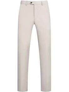 3件套男士春季优质商务西装男士纯色新郎结婚礼服男士修身休闲西装外套维斯尔长裤 - 米色 - 查看 4