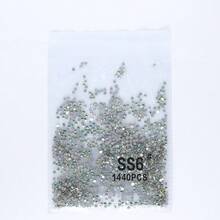 1440pcs White AB SS3-SS30 Round Glass Rhinestone With Silver Bottom For Clothing And Accessories - White AB - View 19