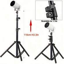 1.1 M Landing Tripod Camera Projector Mobile Phone Stand Adjustable Height Portable Lazy Man Stand Compatible With IPhone, Android Phone, Gift For Birthday, Family, Friends For Office, Dorm And Home Use Phone Holder Phone Stand For Bed - Black - View 9