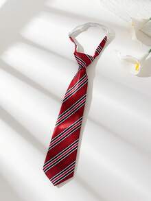 1 chiếc cà vạt kẻ sọc thời trang, phụ kiện cà vạt trơn, không nhăn, có thể điều chỉnh dành cho học sinh, biểu diễn, vest, áo sơ mi - Nhiều màu - Xem 10
