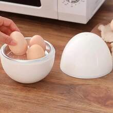 4pcs Microwave Egg Cooker - Compact & Portable, Easy-To-Use Kitchen Tool, Suitable For Soft & Hard Boiled Eggs, Dishwasher Safe, Time-Saving, Egg-Shaped Design
