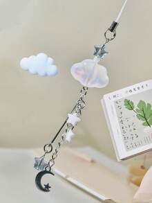 1 件透明亚克力云吊坠挂绳、智能手机饰品配件、DIY 珠宝 - 白色 - 查看 6