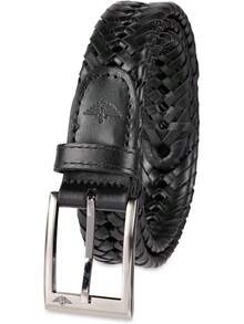 Cinturón de cuero trenzado casual y de vestir para hombre - Negro - - Ver 12