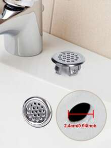 8pcs/6pcs/4pcs/2pcs Platic Sink Overflow Ring With Double Rings, Silver Plated For Kitchen Or Bathroom Home Bathroom Decor Fall Decor Back To School - Multicolor - View 2
