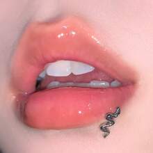 1pc Titanium Steel Tongue Stud, Lip Stud, Earring, Suitable For Daily Wear - Silver - View 8