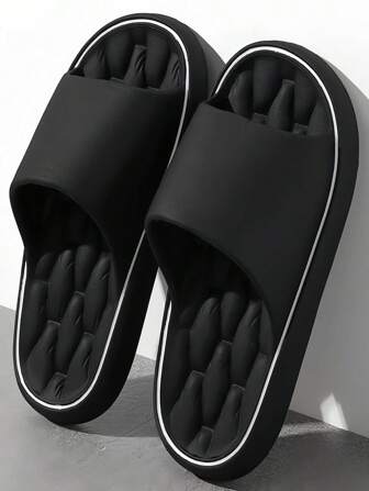 Four Seasons Men's Fashion Slippers,EVA Material Deodorant Open-Toe Soft Bottom Breathable Comfortable Home Slippers,Black Casual Daily Wear, Suitable For Walking At Home Or Outdoors, Essential Slippers For Daily Commuting