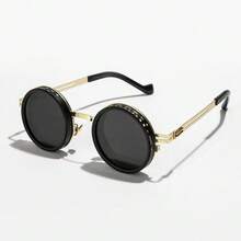 Kính mắt xoay lấy cảm hứng từ phong cách Steampunk - Độ sáng có thể điều chỉnh, Gọng thép không gỉ, Màu đen với tròng kính xám, Hoàn hảo cho Cosplay và Phụ kiện thời trang, Kính thời trang | Kính Steampunk | Gọng thép không gỉ - Khung vàng đen - Xem 7