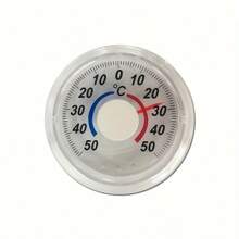 1/2 piezas Termómetro y higrómetro autoadhesivos, alta precisión de 0.1°C, material de plástico, sin necesidad de alimentación, adecuado para oficina, camping, interior/exterior, ventana, pared, invernadero, jardín, hogar - Monitor de temperatura estacional