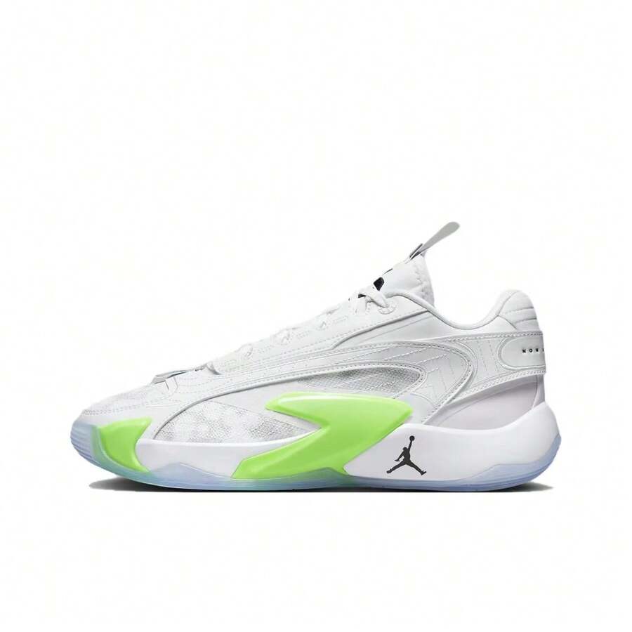 Nike Jordan Luka 2 "Trick Shot" PF Round Toe Lace-Up Cushioned Non-Slip Durable Low-Top Basketball Shoes, Unisex, White & Green, Domestic Version