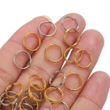 50pcs Stainless Steel Fashion Double Layer Key Ring Open Ring DIY Bracelet Necklace Jewelry Accessories Making