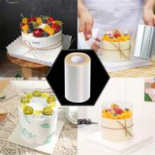 1Roll/2Rolls Acetate Roll Cake Collar, Clear Cake Decorating Strips, 5/10m Length For Baking Surrounding Edge Decorating