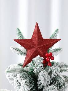 1 件红色闪光圣诞树顶星形装饰物，20*20 厘米闪亮塑料圣诞树顶星形悬挂装饰，圣诞快乐派对装饰用品，家居装饰，房间装饰，冬季节日圣诞树装饰，圣诞礼物，派对礼品，圣诞闪光星形树顶装饰，适用于 2026 年新年室内户外家居节日装饰，万圣节 - 紅色 - 查看 3