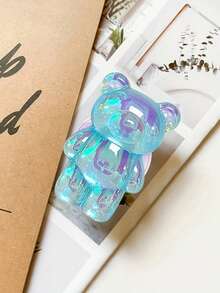 Giá đỡ điện thoại hình gấu dễ thương, giá đỡ điện thoại để bàn 3D màu trơn phủ bột kim tuyến, tương thích với điện thoại và Android, quà tặng sinh nhật cho gia đình và bạn bè, giá đỡ điện thoại có thể thu gọn, phụ kiện điện thoại. - Nhiều màu - Xem 9