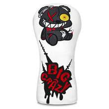 White Pirate One-Eyed Bear Golf Wood Club Set, Suitable For Hybrid Driver Wood, Turf Wood Cover, Golf Accessories, Golf Supplies - White - View 12