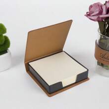 1pc Business Office Leather Memo Box With Removable N-Times Sticky Notes, Memo Paper Organizer - Boxed  Notes - View 5
