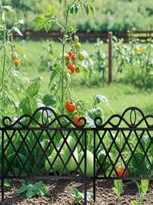 4/10 件耐用塑料装饰花园边界栅栏，可拆卸户外露台植物栅栏，草坪边缘屏障，易于安装