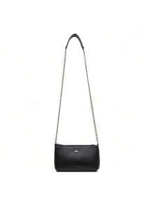 USEVITTAL Vittal Clutch Annelise Women's Bag In Genuine Leather Black With Chain Strap - Hitam - View 1