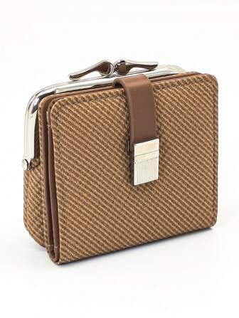 女性用 短め 麦わら編み 財布 ソフトPU スナップ式 小銭入れ マルチ機能 カードホルダー ミニマリスト 軽量 コンパクト ポータブル レディース ホリデーギフトに最適 財布 かわいい財布