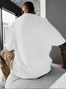 Front Striking Red Rose Pattern Printed Round Neck Short Sleeve T-Shirt Top Comfort Breathable Fabric Leisure Sports Style Men 100% Cotton Street Wear T-Shirt (Choose A Larger Size To Get A Loose Effect)