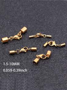 1pc Stainless Steel Connection Clasps Round Hole 2-10mm Bracelet Necklace End Cap Connection Hooks DIY Jewelry Making