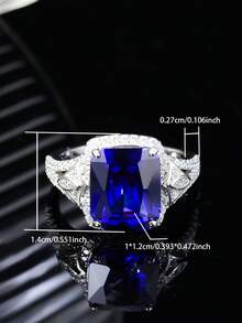 1pc S925 Silver Middle Eastern Style Ring For Men/Women, Inlaid With Lab-Created Gemstones, Luxurious And Elegant, Suitable For Banquet, Party, Graduation Season, Birthday Gift, Father's Day Gift